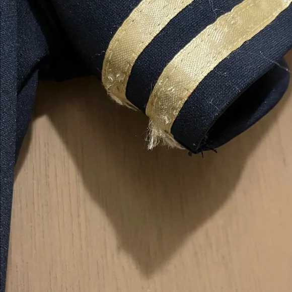 Navy Blue Sailor Dress with Gold Accents - Picture 6 of 10